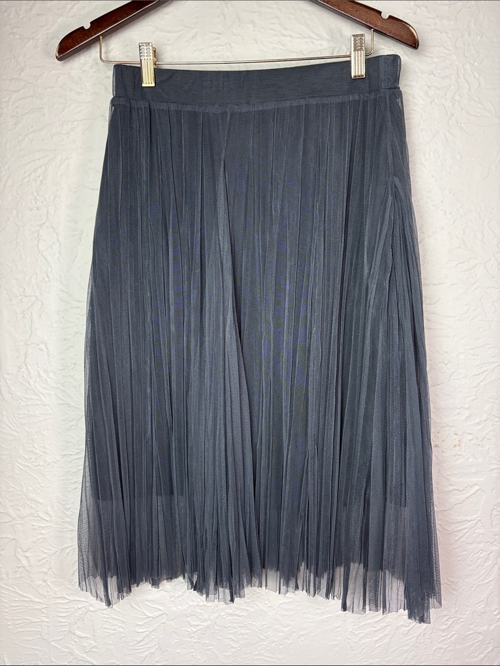 Kedziorek Mesh Pleated Lined Midi Skirt